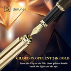 BEILUNER 316 Fountain Pen, Stunning Luxury Blackwood, 24K Gilded Nib, Gorgeous - Image 7