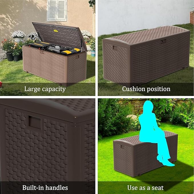 Yardgrace 180 Pro Gallon Deck Box, Outdoor Storage Box Lockable, Waterproof - Image 9
