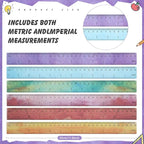ForraFun 120 Pcs 12 Inch Plastic Ruler Bulk Colorful Transparent Ruler - Image 2