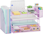 Marbrasse Desk Organizer and Accessories，4-Tier Paper Letter Tray Organizer - Image 8