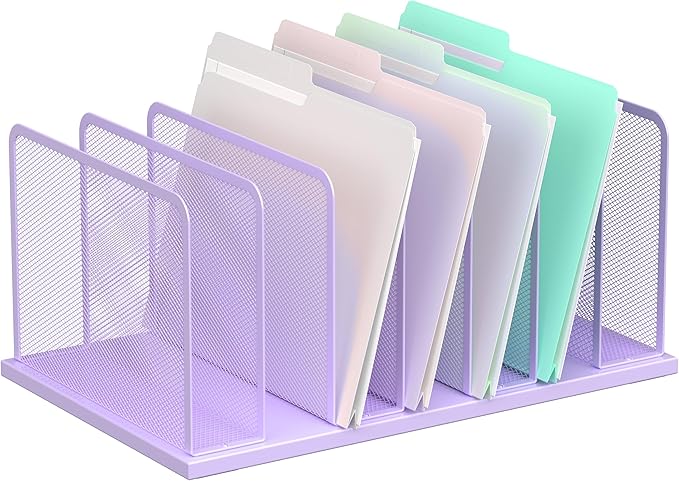 Kuntine.B Desk File Organizer Upright Mesh Desktop Organizer File Sorter Office by KuntineB