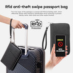 RFID Blocking Family Passport Holder Wallet 6, Premium Leather Travel Document - Image 2