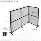 VIVO L-Shape Modular Corner Wall System, 3 Panels, Modern Professional Office - Image 3