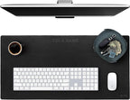 ELIZO Personalized Custom Desk Pad Set Real Leather Desk Mat Mouse Pad Unique by Elizo