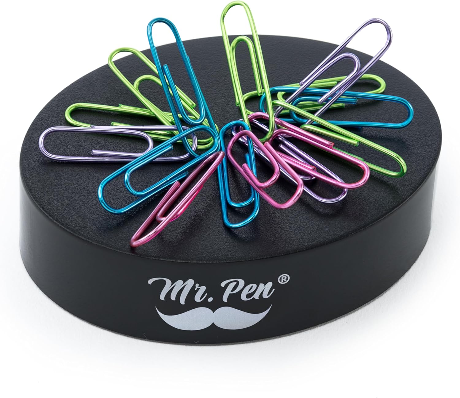 Mr. Pen- Magnetic Desk Toy With Colored and Silver Paper Clips (100 Pieces), Desk Toys, Desk Decor, Desk Accessories, Paperweight, Cute Office Supplies, Paper Clips Holder, Paper Clip Dispenser | Paperclip Holders for Desk, Paper Clip Dispenser, Paper