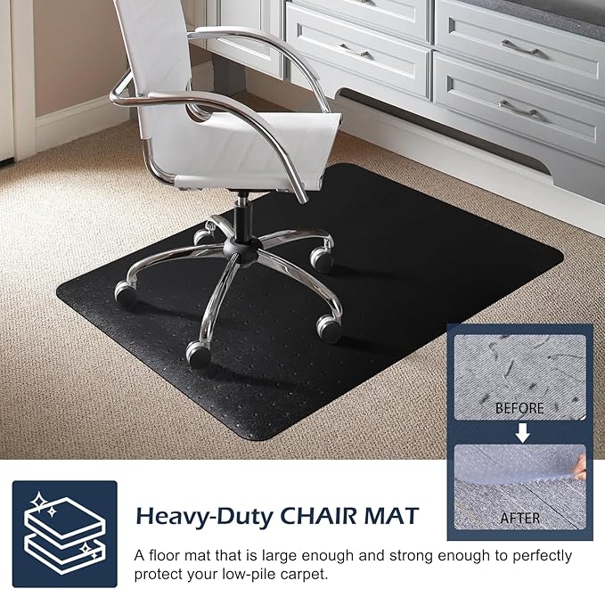 SALLOUS Chair Mat for Carpet, Heavy Duty Vinyl Floor Mat - Image 5