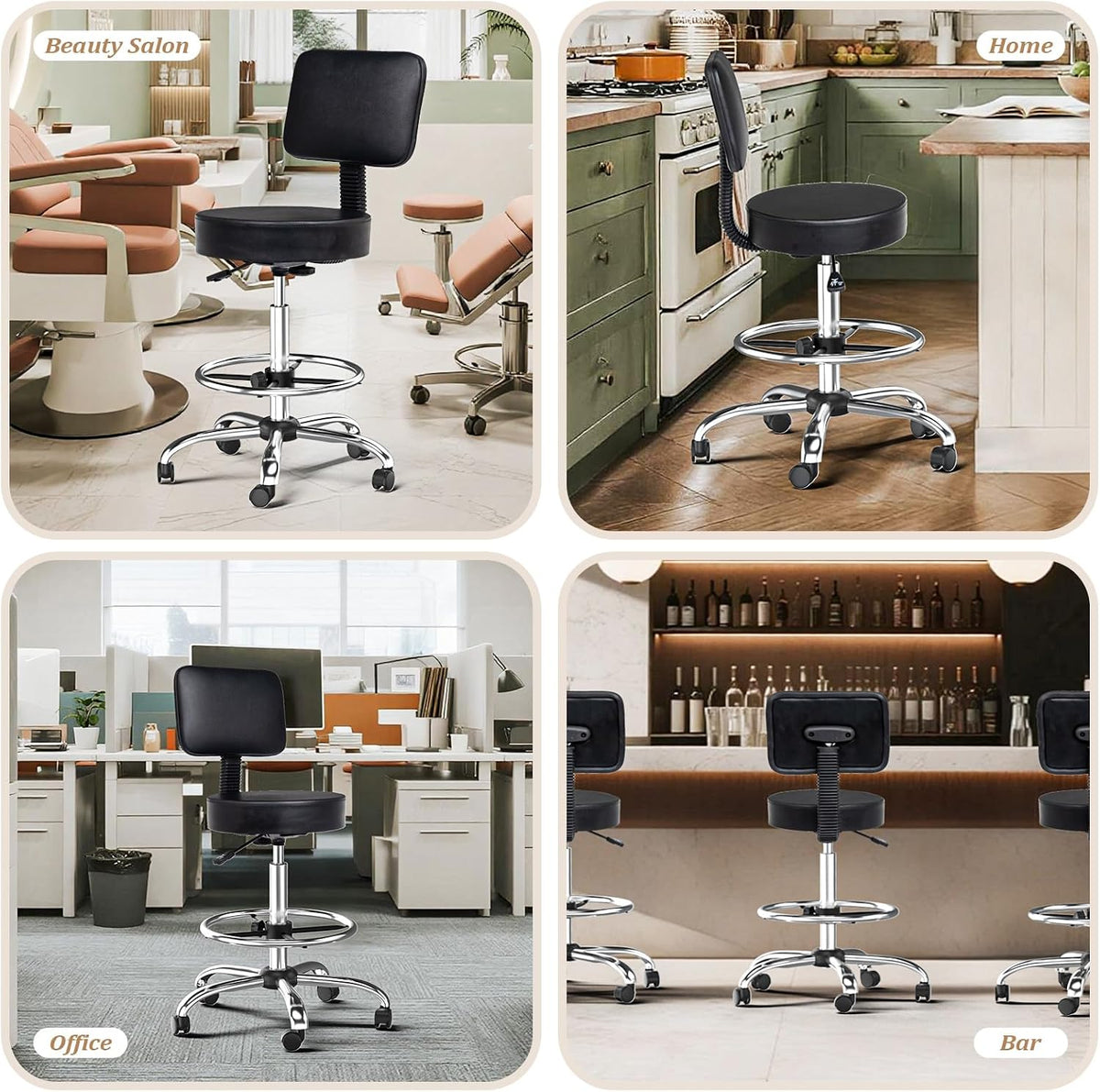 OmySalon Drafting Chair,Ergonomic Office Desk Chair with Back Support,Tall Ad...