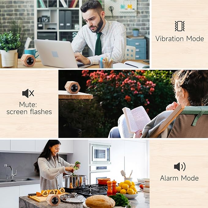 Exlliy Productivity Timer 1, 60 Minutes Preset, Desk Cube Timer - Image 6
