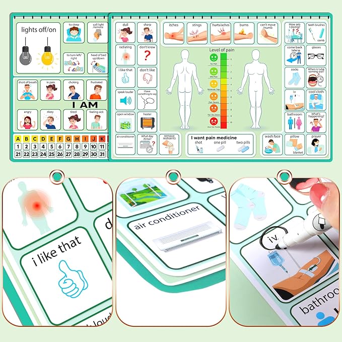 Geyoga 12 Pcs Nonverbal Communication Board, 16.73 x 11.22'' Patient Picture - Image 3