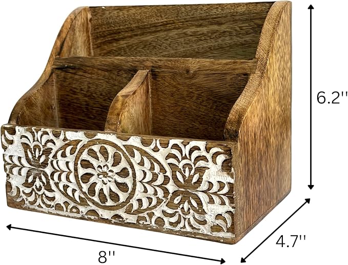 Wooden Office Desk Organizer Countertop, Farmhouse Stationary Aesthetic - Image 6
