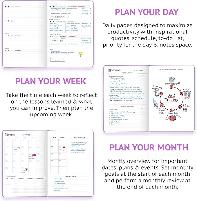 Wyze Planner Undated Daily Planner – 1-Year B5 Productivity Organizer - Image 4