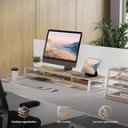 Fenge Dual Monitor Stand for Desk, 42.5in Large Monitor Riser for 2 Monitors - Image 8