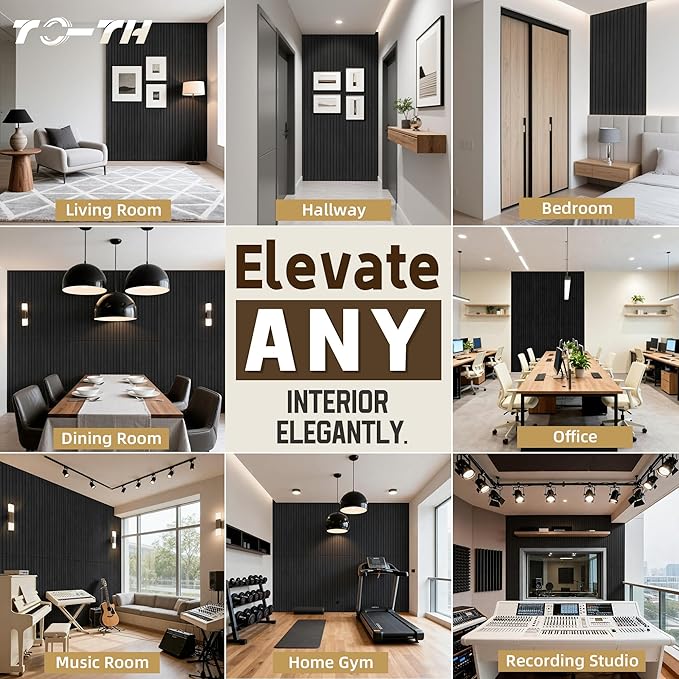 TO-TH Wood-Look Acoustic Wall Panels, 10 Pack 47.2” x 23.6” Sound Panels - Image 8