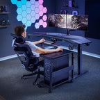 EUREKA ERGONOMIC PC Stand Computer Cart, Height Adjustable Tower Stand 2-Tier - Image 2