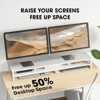 Fenge Dual Monitor Stand for Desk, 42.5in Large Monitor Riser for 2 Monitors - Image 4