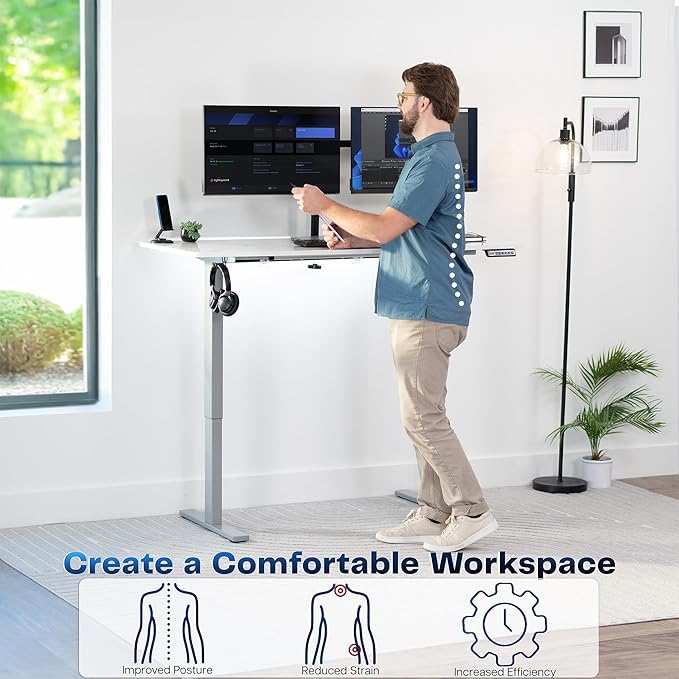VIVO Electric Dry Erase 60 x 24 in Standing Desk, Memory Height Adjustment - Image 4