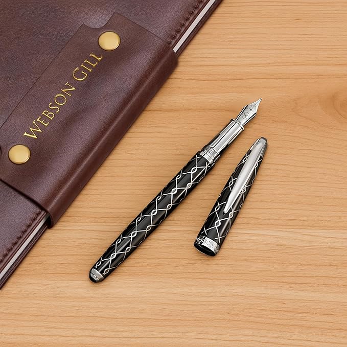 Webson Gill ‘The Weaver’ Black Luxury Executive Fountain Pen, Polished Lacquer - Image 5