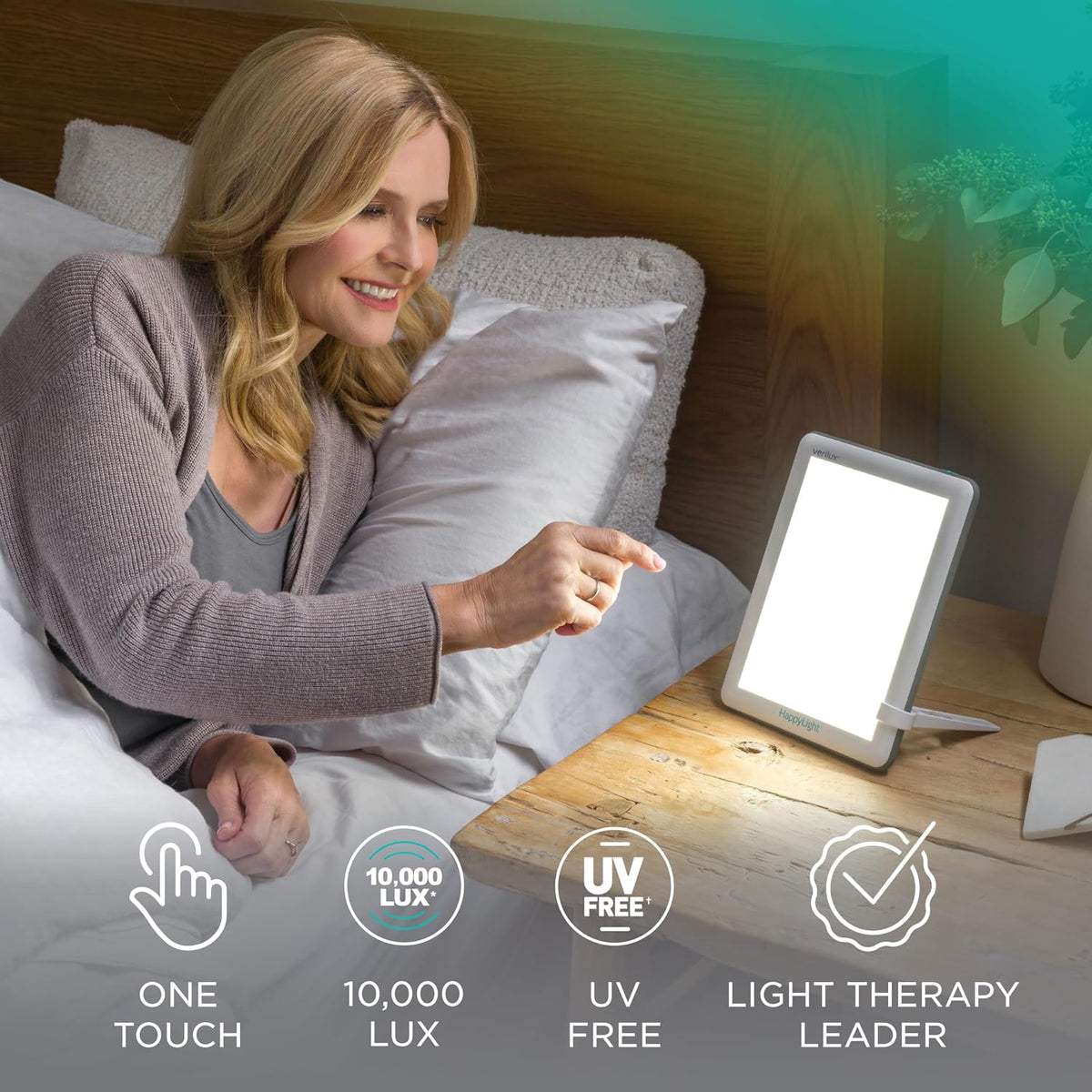 verilux happylight lucent light therapy lamp, 10,000 lux, close-up detail