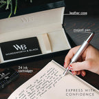 Wordsworth & Black Majesti Fountain Pen-, Luxury Case, 24K Gold Finish; 18K - Image 3