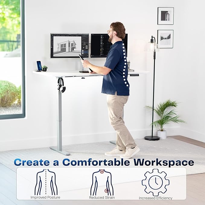 VIVO Electric 63 x 32 in Standing Desk, Memory Height Adjustment, 1B Series - Image 4