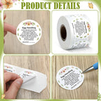 Fulmoon 2 Inch 500 Pcs Farmers Fresh Eggs Stickers Paper Market Egg Handling Stickers for Easter Unwashed Egg Labels Creative Easter Decoration Gifts (White)