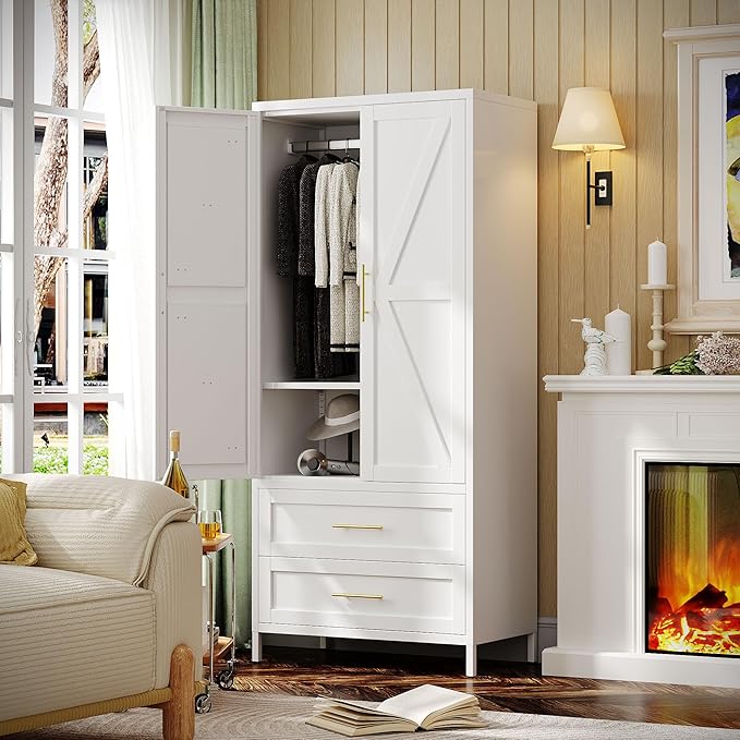 SUPEER Metal Wardrobe Cabinet - Image 5