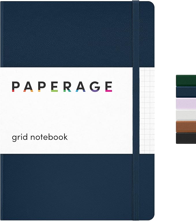 PAPERAGE Graph Paper Journal Notebook, 160 Pages, Medium 5.6 in x 8 in by PAPERAGE