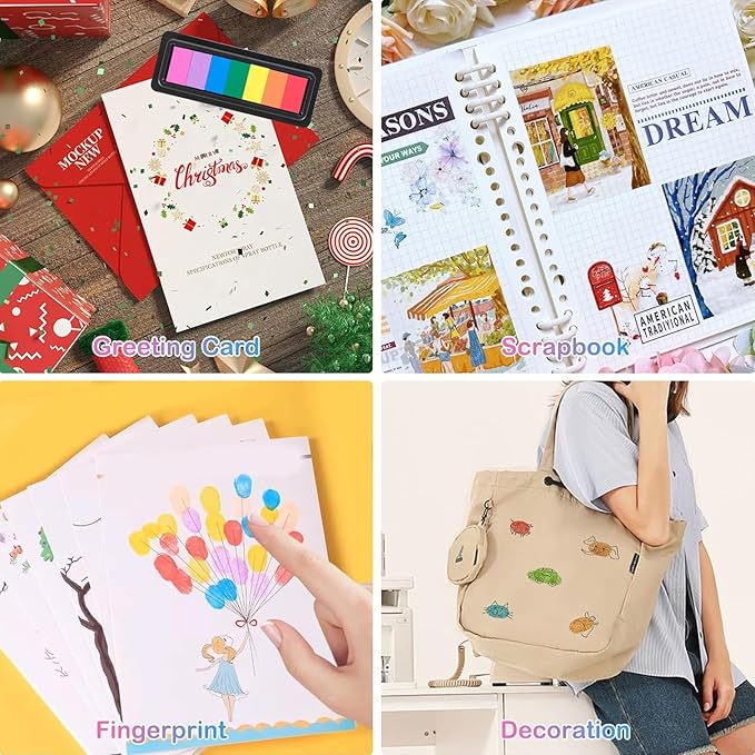 CraftyManor 7 Rainbow Colors Washable Stamp Pad - Image 6
