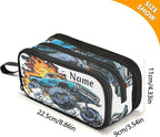 BOENLE Custom Truck Flame Pencil Case Box Boys Girls Personalized Name Large - Image 4
