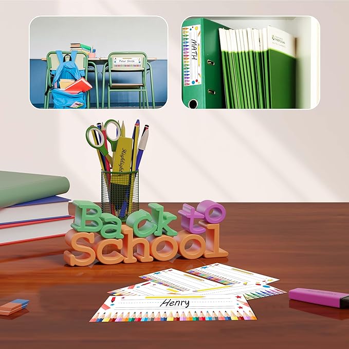 Name Tags for Classroom Cubbies, 30 Colorful Name Plates for Desks, Back to - Image 4