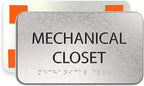 ADASigns Mechanical Closet Sign 7" W x 4" H by ADASigns