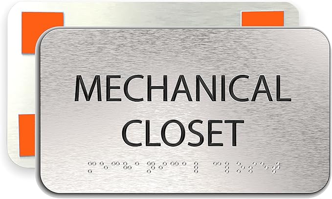 ADASigns Mechanical Closet Sign 7" W x 4" H by ADASigns