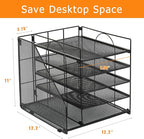 LEKETREE Desk Organizers and Accessories, 5-Tier Paper Letter Tray Organizer - Image 4