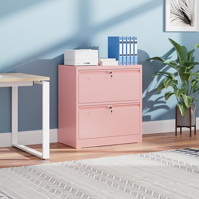 SUXXAN 2 Drawer File Cabinet, Lateral Filing Cabinet - Image 2