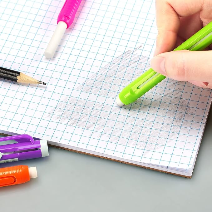 Retractable Mechanical Eraser Pen, Pen-Style Erasers Assorted Color, 5 Pack - Image 7