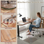 30" x 48" Tempered Glass Office Chair Mat for Carpet & Hardwood Floor, 1/5" Thick Clear Floor Protector Desk Chair Mat with Rounded and Polished Edges