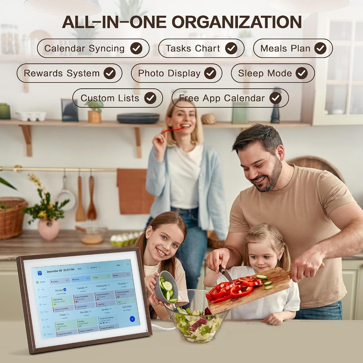 10.1 Inch Digital Calendar, Smart Electronic Calendar with HD Touch Screen - ...