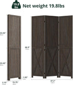 Cozy Castle Wood Room Divider, 3 Panels Folding Privacy Screen, 66.9'' Wall - Image 2