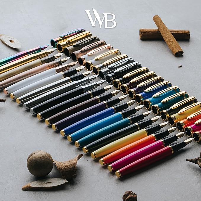 Wordsworth & Black Fountain Pen Set, 18K Gilded Medium Nib, Includes 24 Pack - Image 7