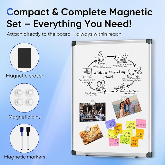 VUSIGN 36" x 24" Magnetic Whiteboard - Image 2