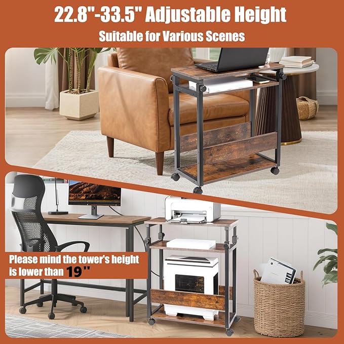 TooCust Height Adjustable Computer Tower Stand, Computer & Machine Carts - Image 4