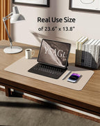 YSAGi Leather Desk Pad Protector, Office Desk Mat, Large Mouse Pad, Non-Slip PU - Image 5