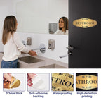 Restroom Sign Sticker for Business & Home, Self-Adhesive Brushed Gold Elegant - Image 3