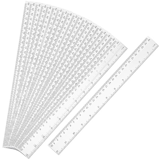 EBOOT 20 Pack Clear Plastic 12 Inch Straight Flexible Ruler by eBoot