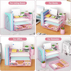 Marbrasse Desk Organizer and Accessories，4-Tier Paper Letter Tray Organizer - Image 6