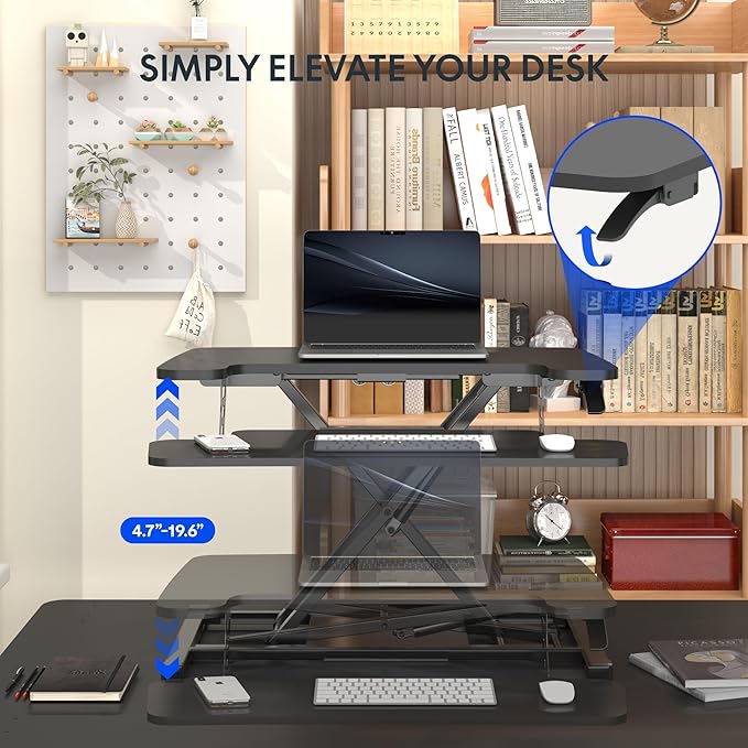 FLEXISPOT Standing Desk Converter 28" Wide Height Adjustable Sit Stand Riser - Image 4