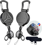 KAHETA 2 Pack Retractable Keychain Heavy Duty Carabiner Badge Holder Clip by Unknown
