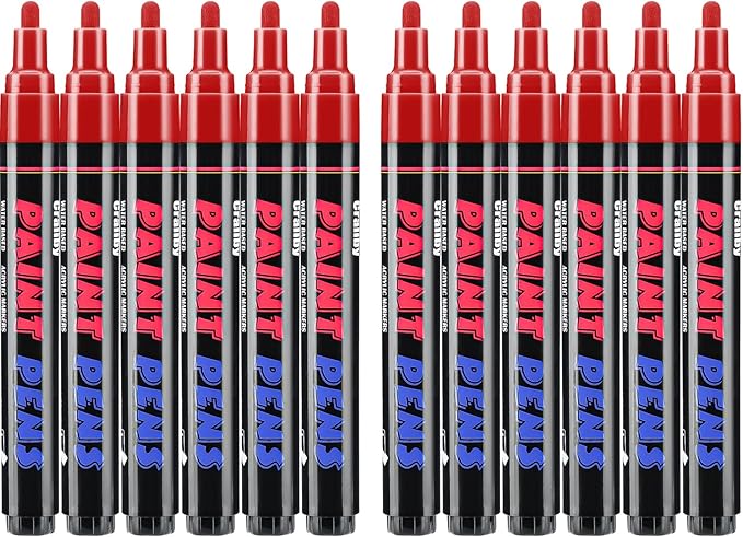 Craiiby Red Paint Pens Paint Markers by Craiiby