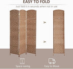 HOMCOM Room Divider, 3 Panel Folding Privacy Screen, 6FT Tall Portable Wicker - Image 3