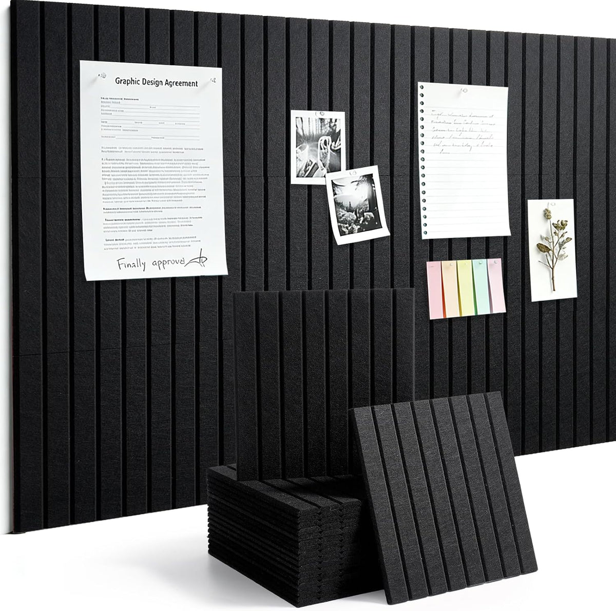 Large Felt Bulletin Board Cork Board Alternative with Safe Removable Adhesive...
